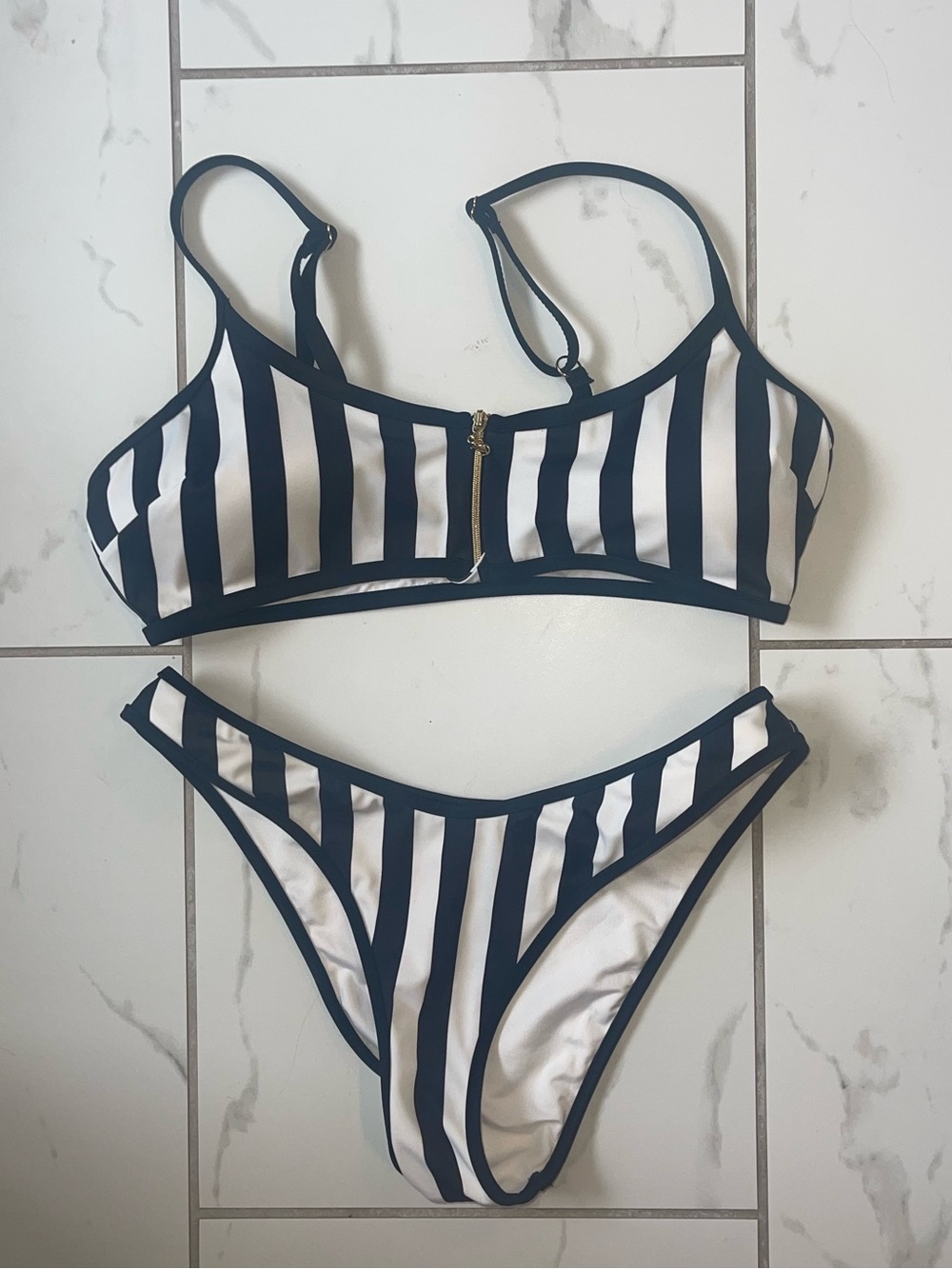 Victoria’s Secret striped swimsuit